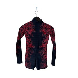 Alexandra youth 14 ready for it biketard leotard red black ‎ long sleeve